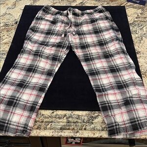 Eddie Bauer Men's Plaid Lounge Pants - Black, White, Red